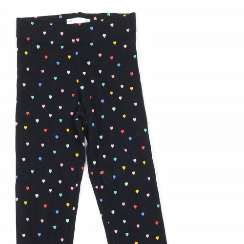 Marks and Spencer Girls Black   Capri Trousers Size 8-9 Years - Love heart print leggings