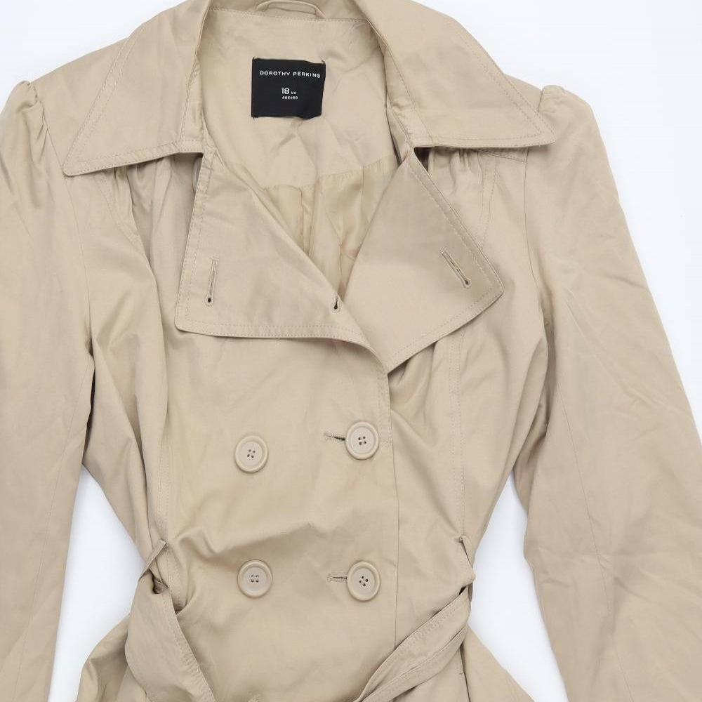Dorothy Perkins Womens Beige   Trench Coat Coat Size 18