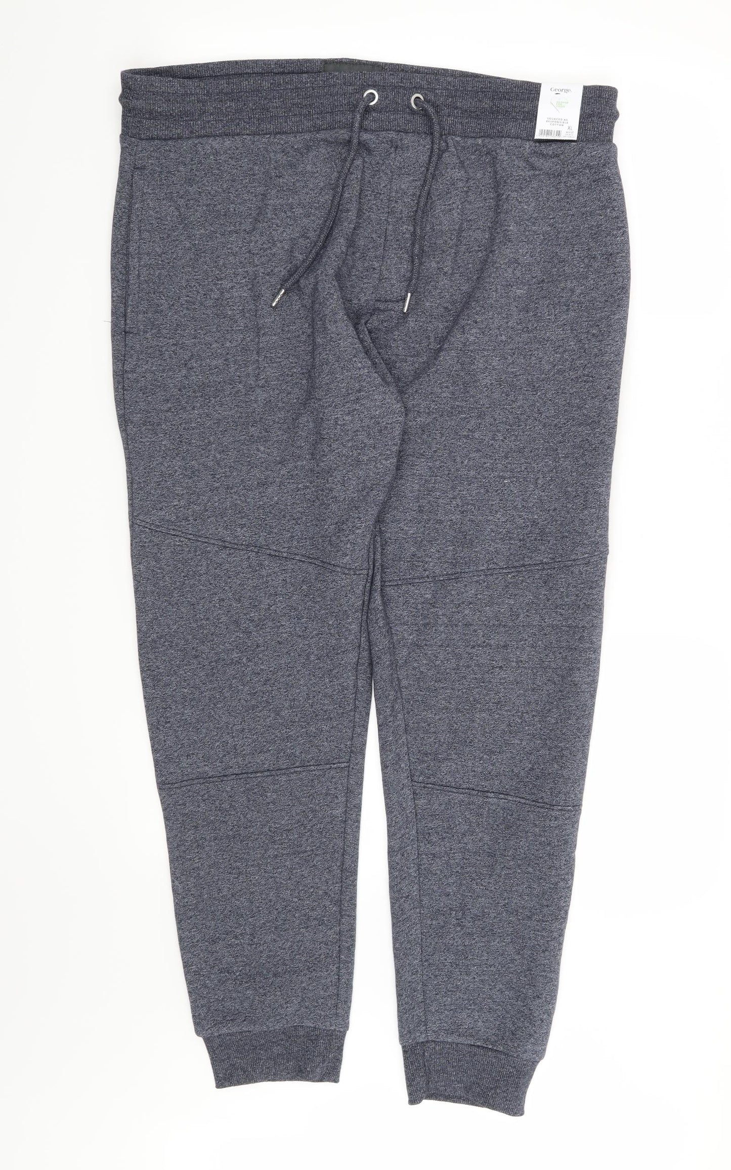 George Mens Blue  Jersey Jogger Trousers Size XL L29 in