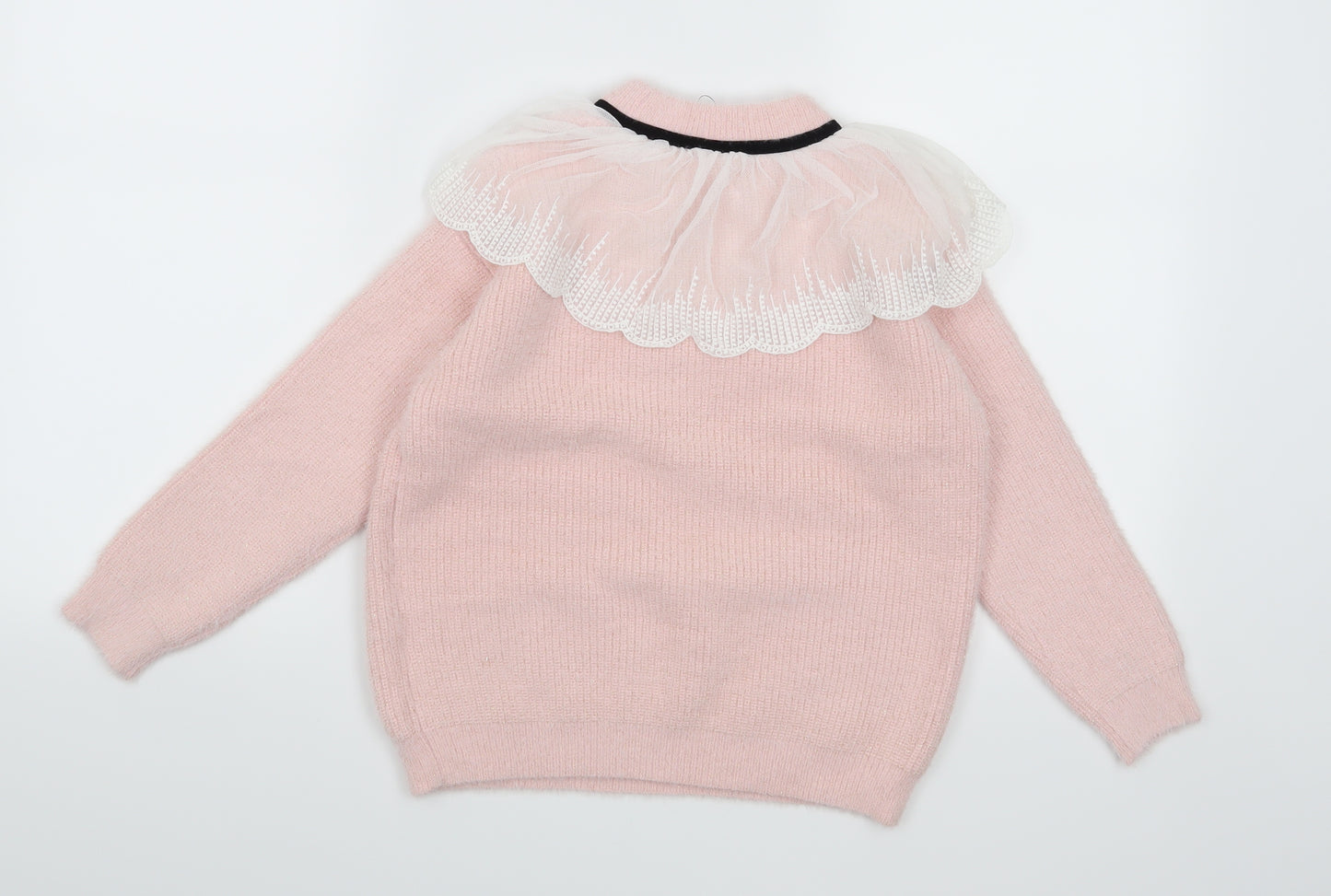 River Island Girls Pink  Knit Pullover Jumper Size 7-8 Years