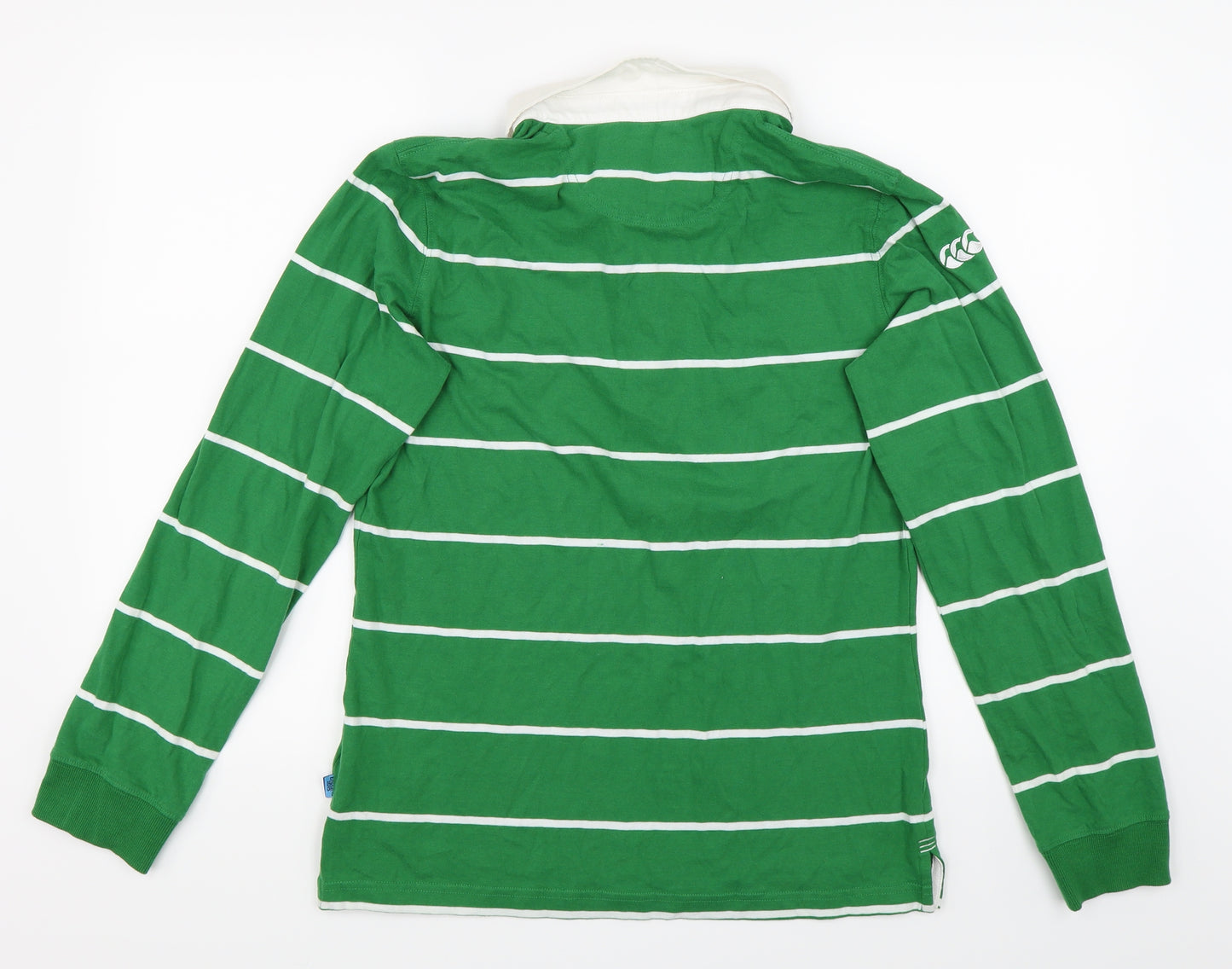 Rugby World Cup Womens Green Striped  Basic Polo Size 14  - Ireland World Cup 2015