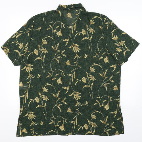 ELVI Womens Green Floral  Basic Button-Up Size 20