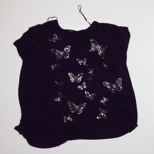 Yours Womens Purple   Basic T-Shirt Size 26