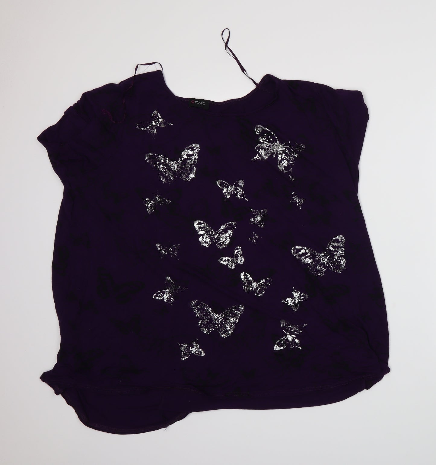 Yours Womens Purple   Basic T-Shirt Size 26