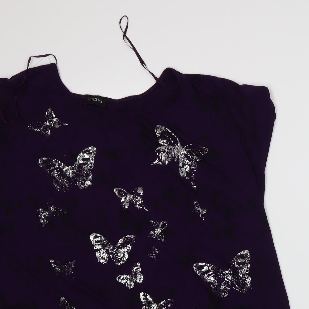 Yours Womens Purple   Basic T-Shirt Size 26