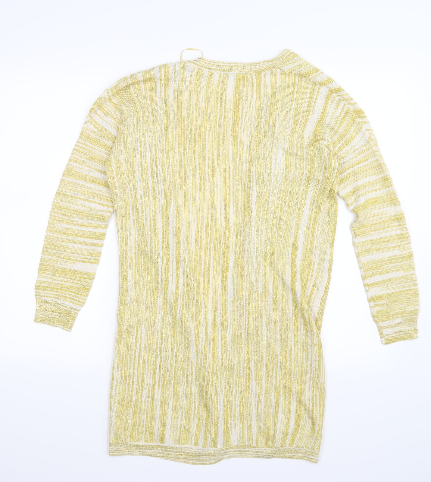 TU Womens Yellow Striped  Cardigan Jumper Size 10