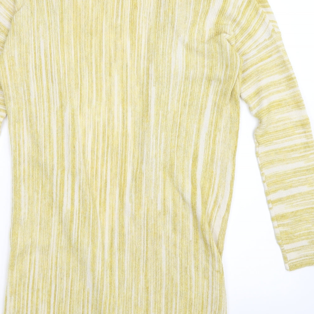TU Womens Yellow Striped  Cardigan Jumper Size 10