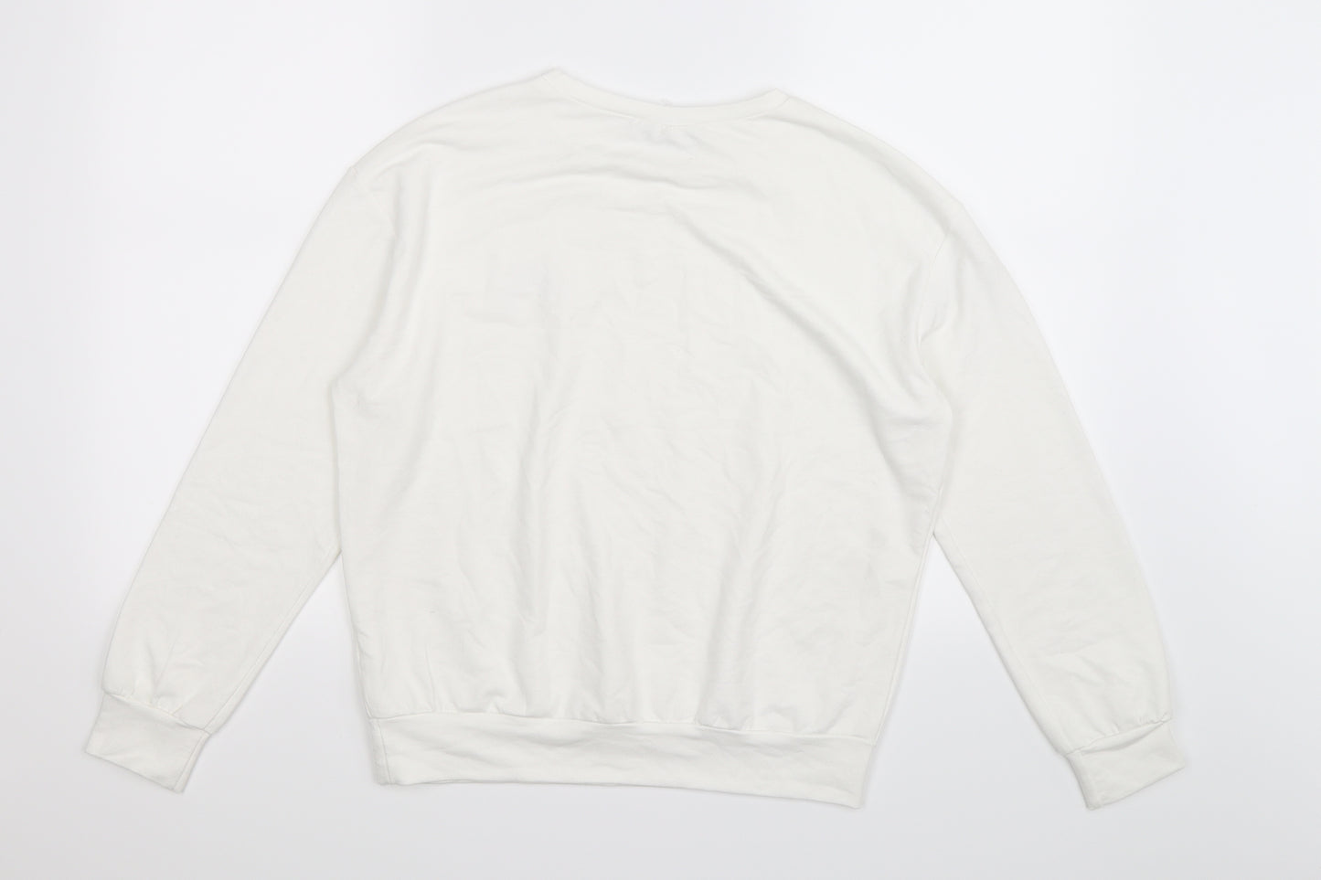 SheIn Womens White  Jersey Pullover Sweatshirt Size XS  - rainbow