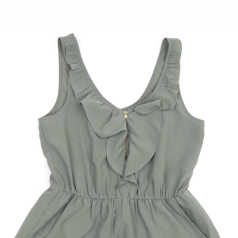 Miss Selfridge Womens Green  Chiffon Skater Dress  Size 8