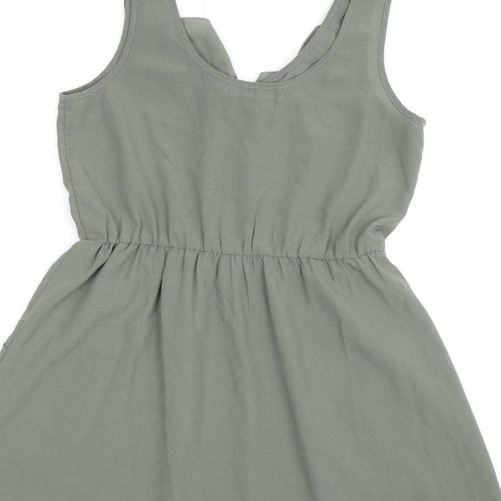 Miss Selfridge Womens Green  Chiffon Skater Dress  Size 8
