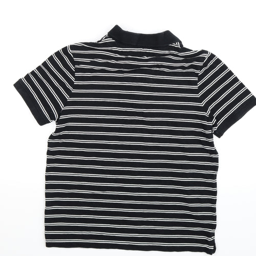 Angelo Litrico Mens Black Striped   Polo Size S