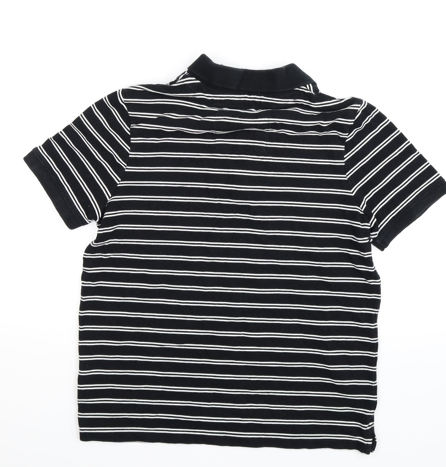 Angelo Litrico Mens Black Striped   Polo Size S
