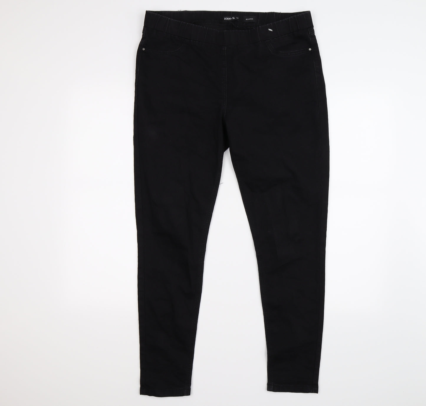 TU Womens Black  Denim Jegging Leggings Size 14 L26 in