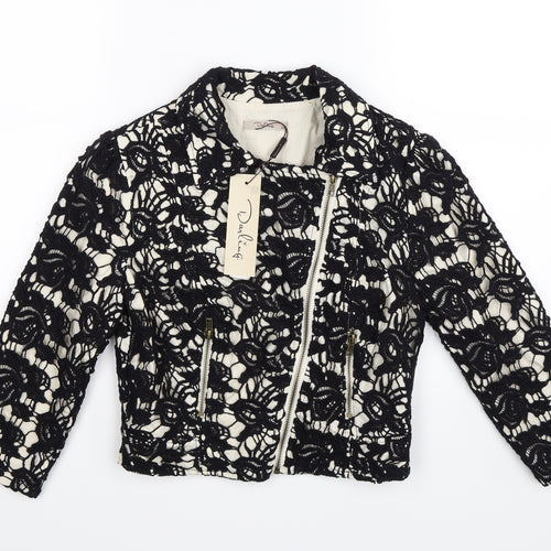 Darling Womens Beige Floral Lace Jacket Blazer Size XS
