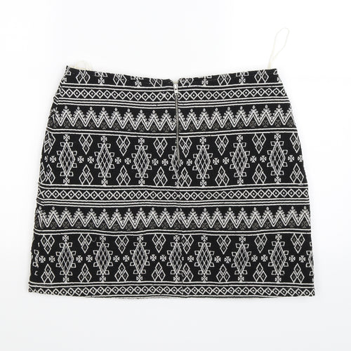 Atmosphere Womens Black Argyle/Diamond Knit Skater Skirt Size 10