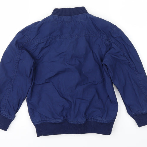 L.O.G.G Boys Blue Animal Print  Bomber Jacket Jacket Size 4-5 Years