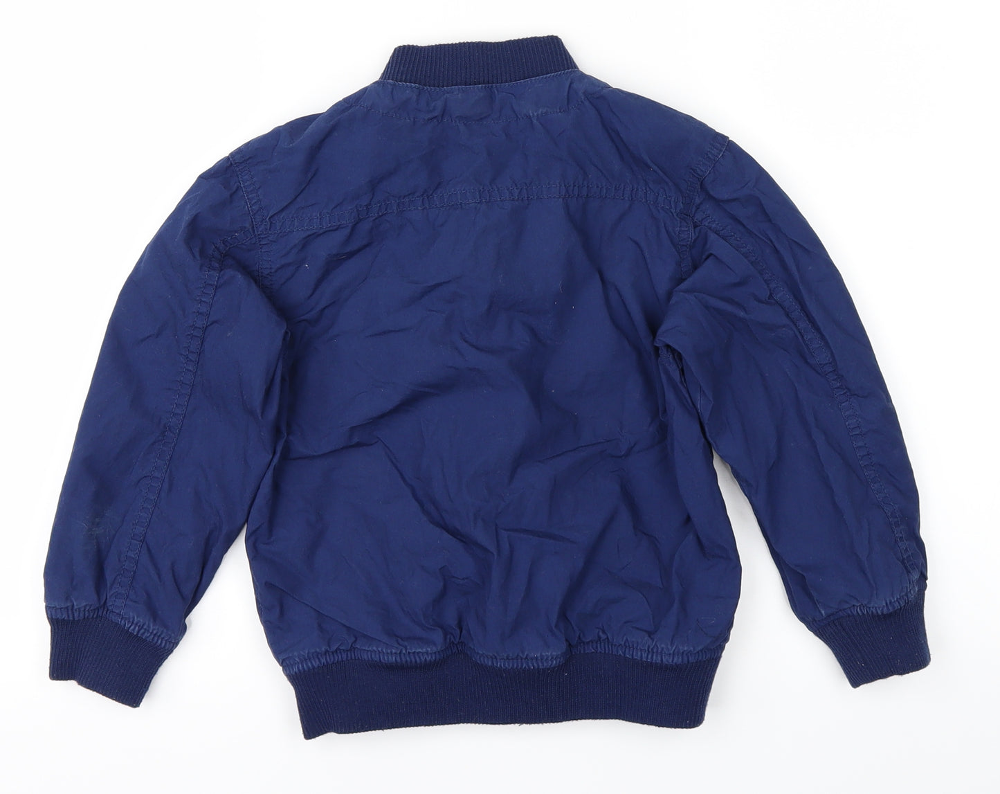 L.O.G.G Boys Blue Animal Print  Bomber Jacket Jacket Size 4-5 Years