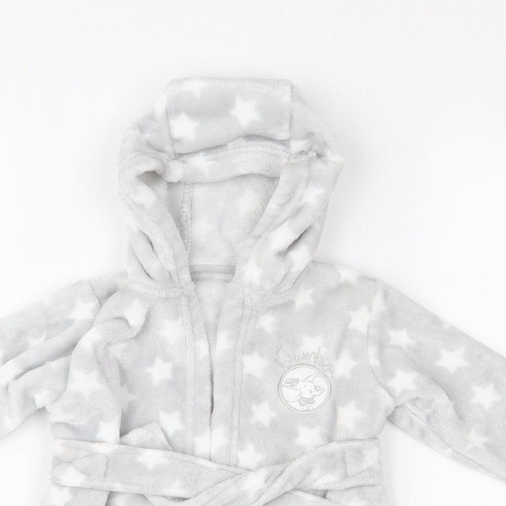 Disney Baby Grey  Fleece  Robe Size 0-3 Months  - Dumbo
