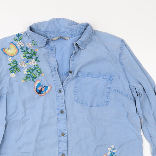 TU Womens Blue   Basic Button-Up Size 14