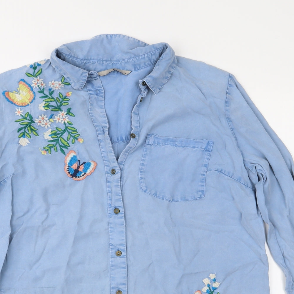 TU Womens Blue   Basic Button-Up Size 14