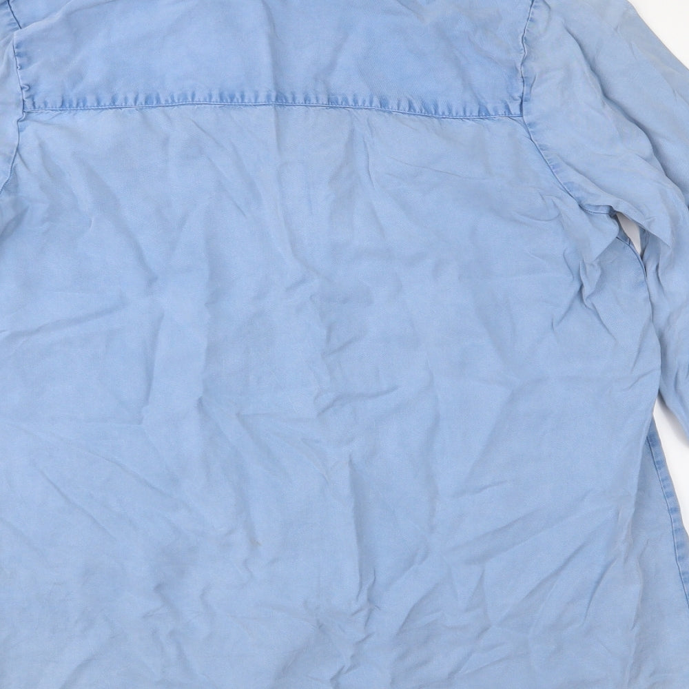 TU Womens Blue   Basic Button-Up Size 14