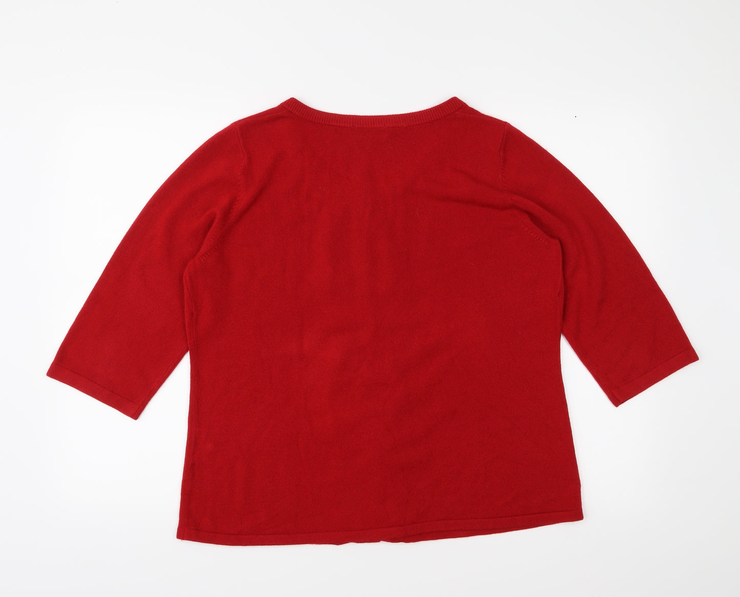 Marks and Spencer Womens Red  Knit Cardigan Jumper Size 18