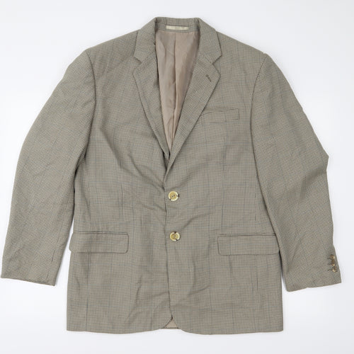 Savanti Mens Brown Houndstooth  Jacket Sport Coat Size 40