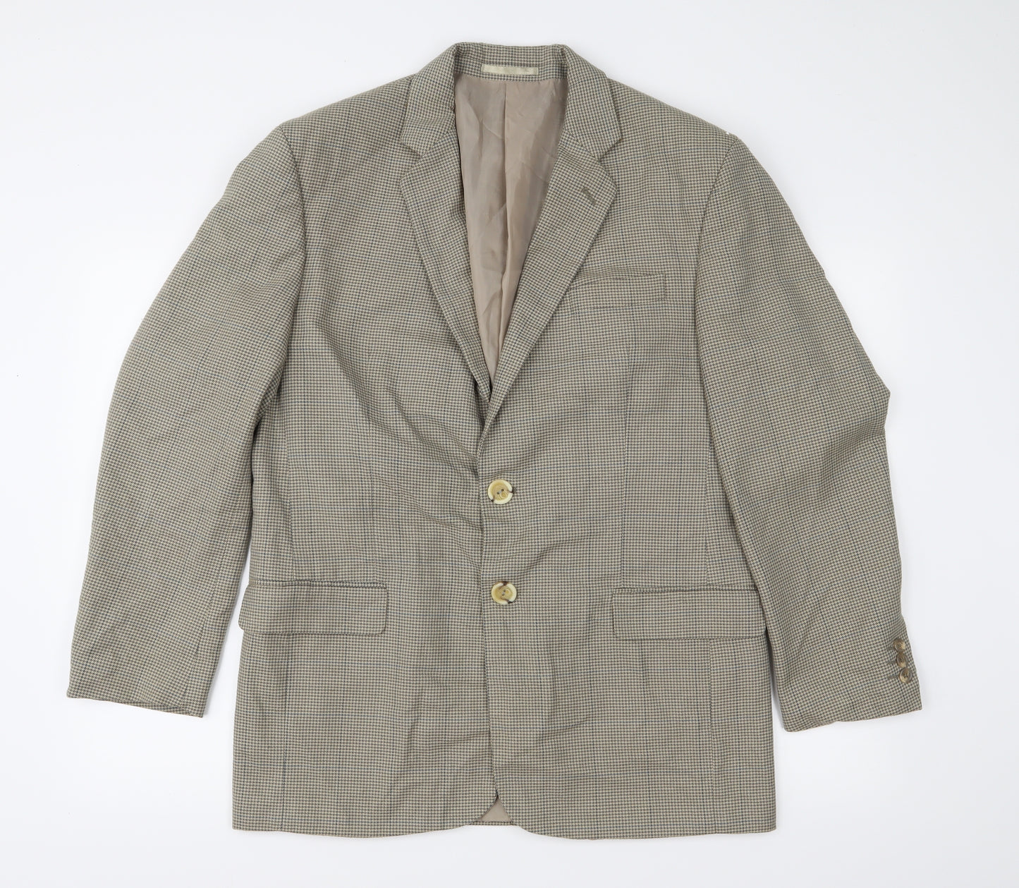 Savanti Mens Brown Houndstooth  Jacket Sport Coat Size 40