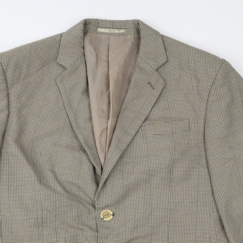 Savanti Mens Brown Houndstooth  Jacket Sport Coat Size 40
