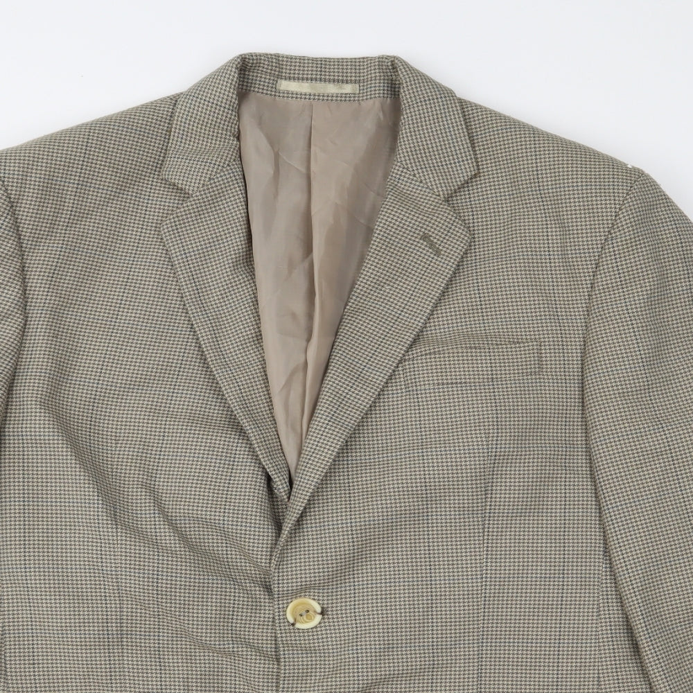 Savanti Mens Brown Houndstooth  Jacket Sport Coat Size 40