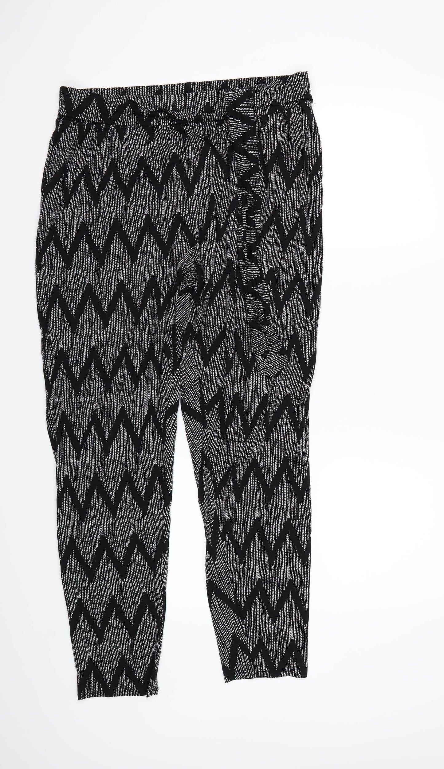 George Womens Black Geometric  Trousers  Size 16 L24 in