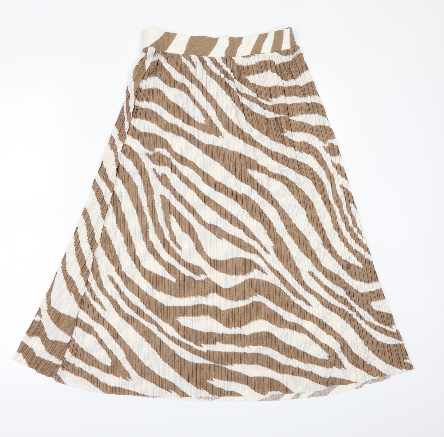 NEXT Womens Beige Animal Print  A-Line Skirt Size 6  - Pleated