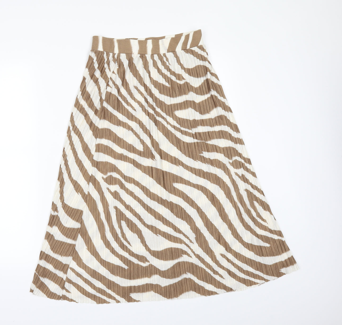 NEXT Womens Beige Animal Print  A-Line Skirt Size 6  - Pleated