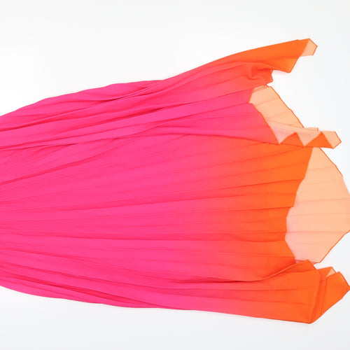 F&F Womens Pink   A-Line Skirt Size 6  - Shaped hem/pleated