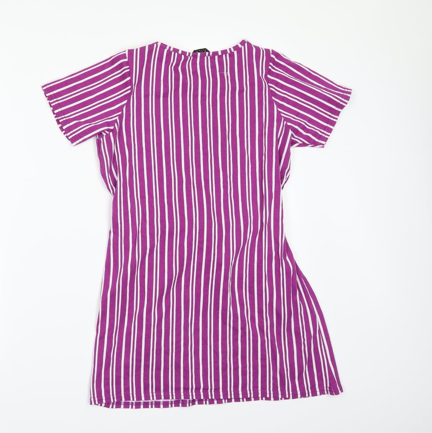 M&Co Girls Purple Striped  T-Shirt Dress  Size 9-10 Years