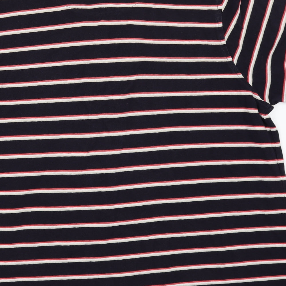 Bonmarché Mens Blue Striped   Polo Size M