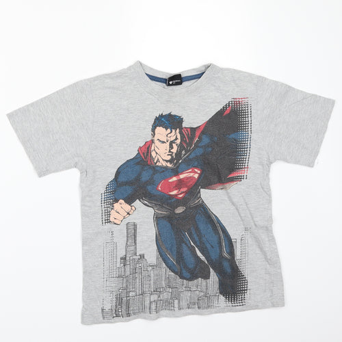 M&Co Boys Grey   Basic T-Shirt Size 8-9 Years