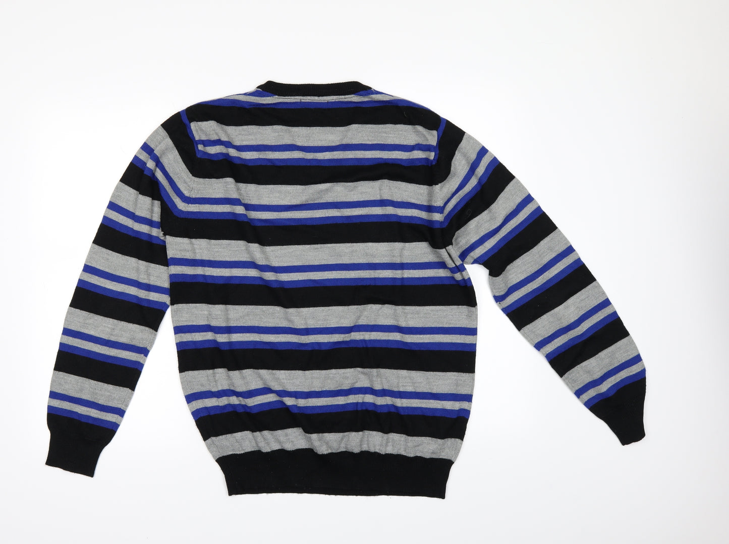 Cedar Wood State Mens Black Striped  Pullover Jumper Size L