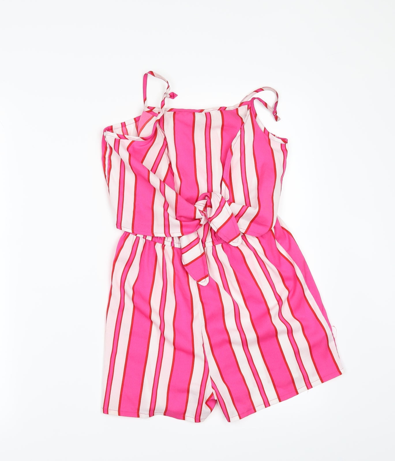 Primark Girls Pink Striped  Playsuit One-Piece Size 11-12 Years