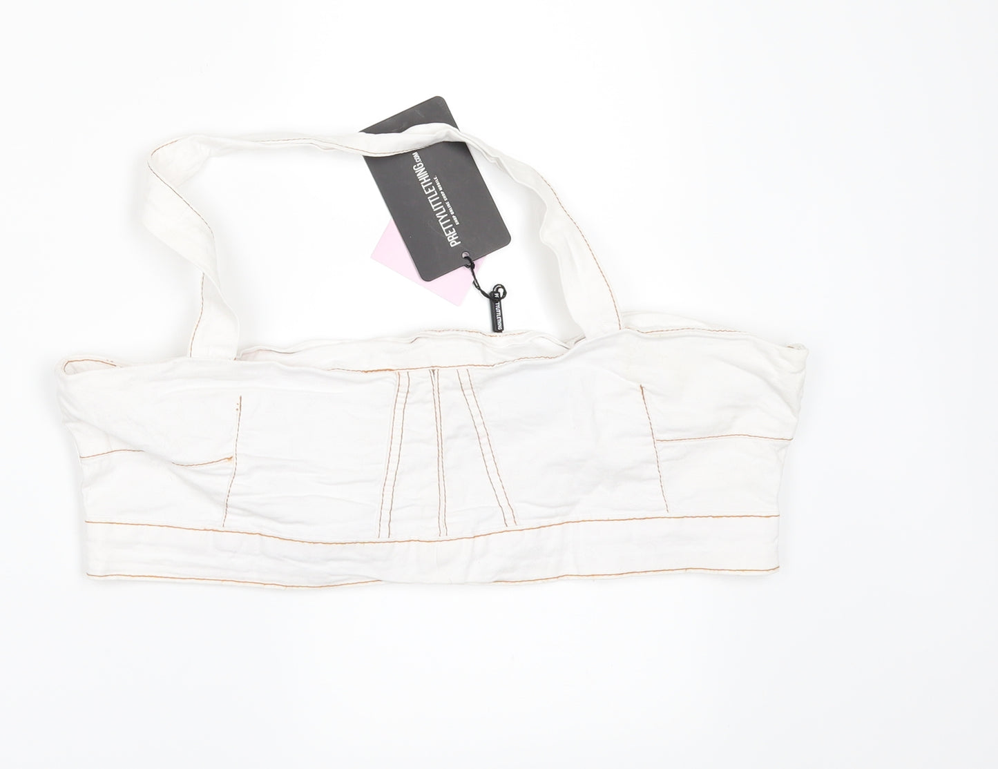 PRETTYLITTLETHING Womens White   Cropped T-Shirt Size 18