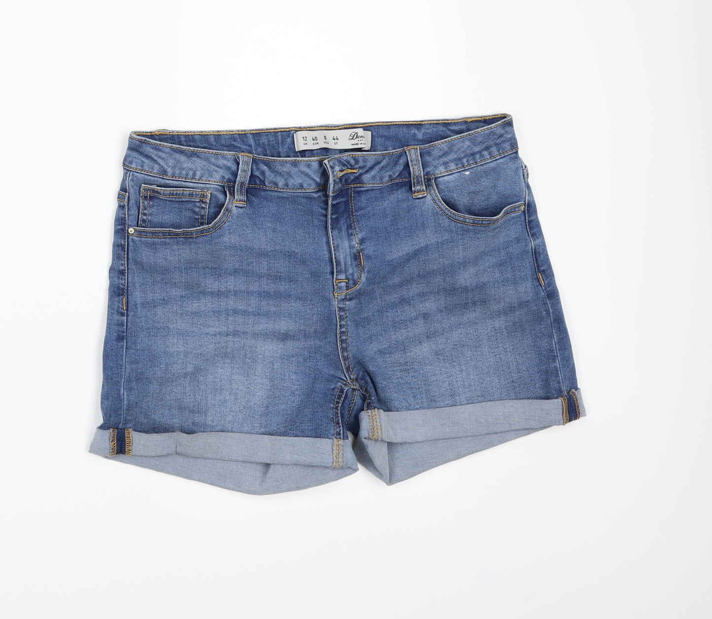 Denim & Co. Womens Blue   Dungaree Shorts Shorts Size 12
