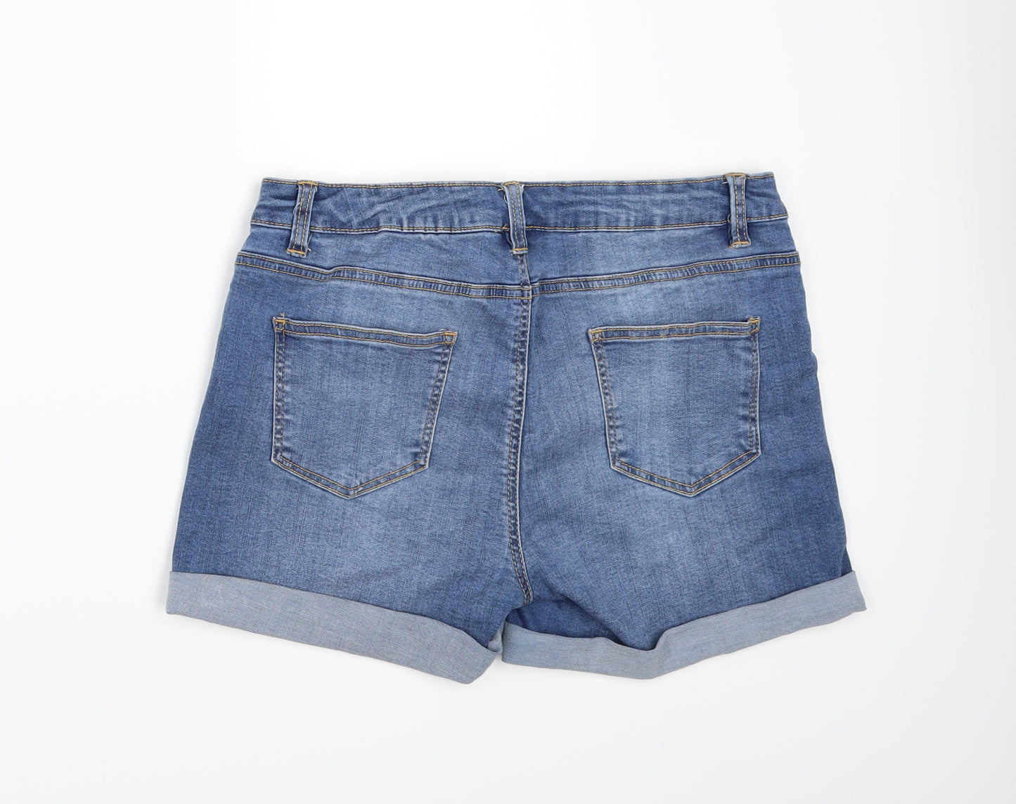 Denim & Co. Womens Blue   Dungaree Shorts Shorts Size 12