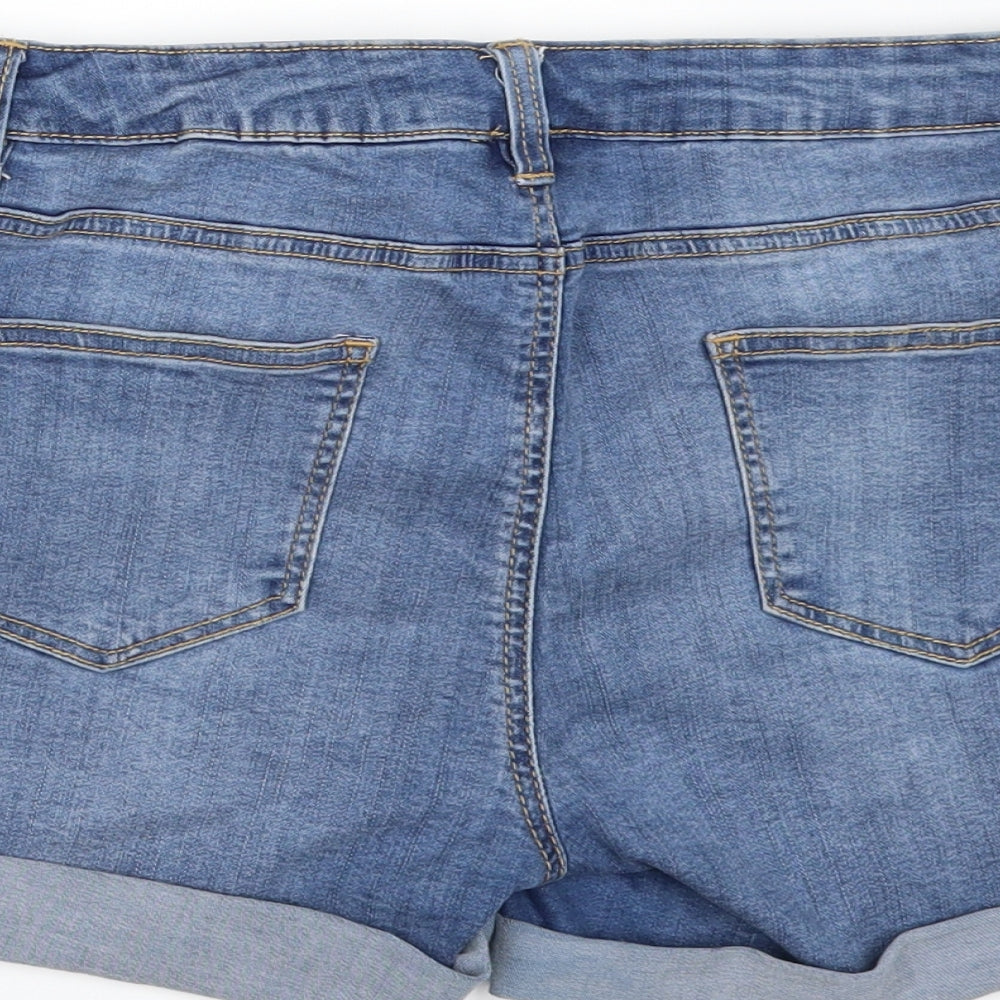 Denim & Co. Womens Blue   Dungaree Shorts Shorts Size 12