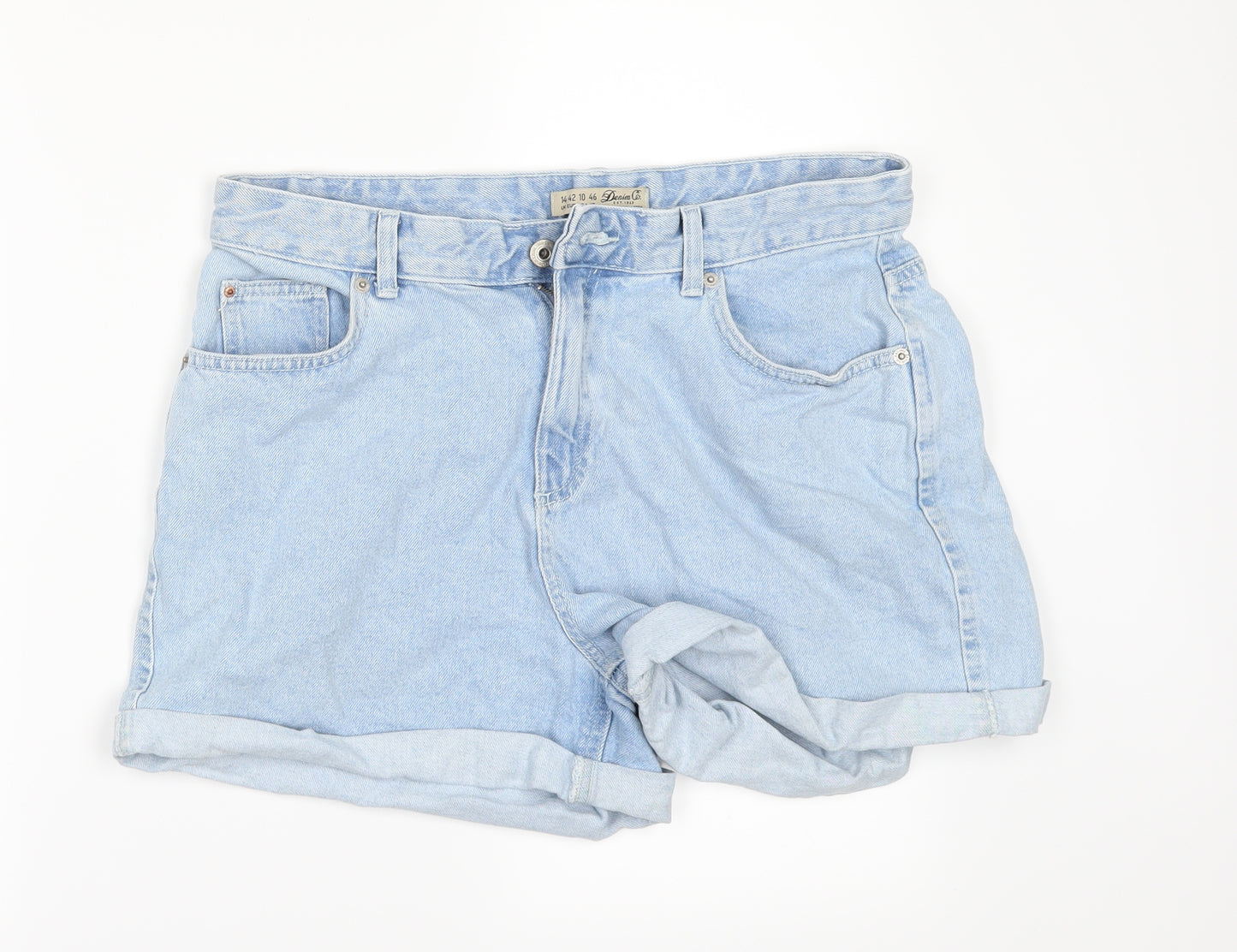 Denim & Co. Womens Blue  Denim Hot Pants Shorts Size 14