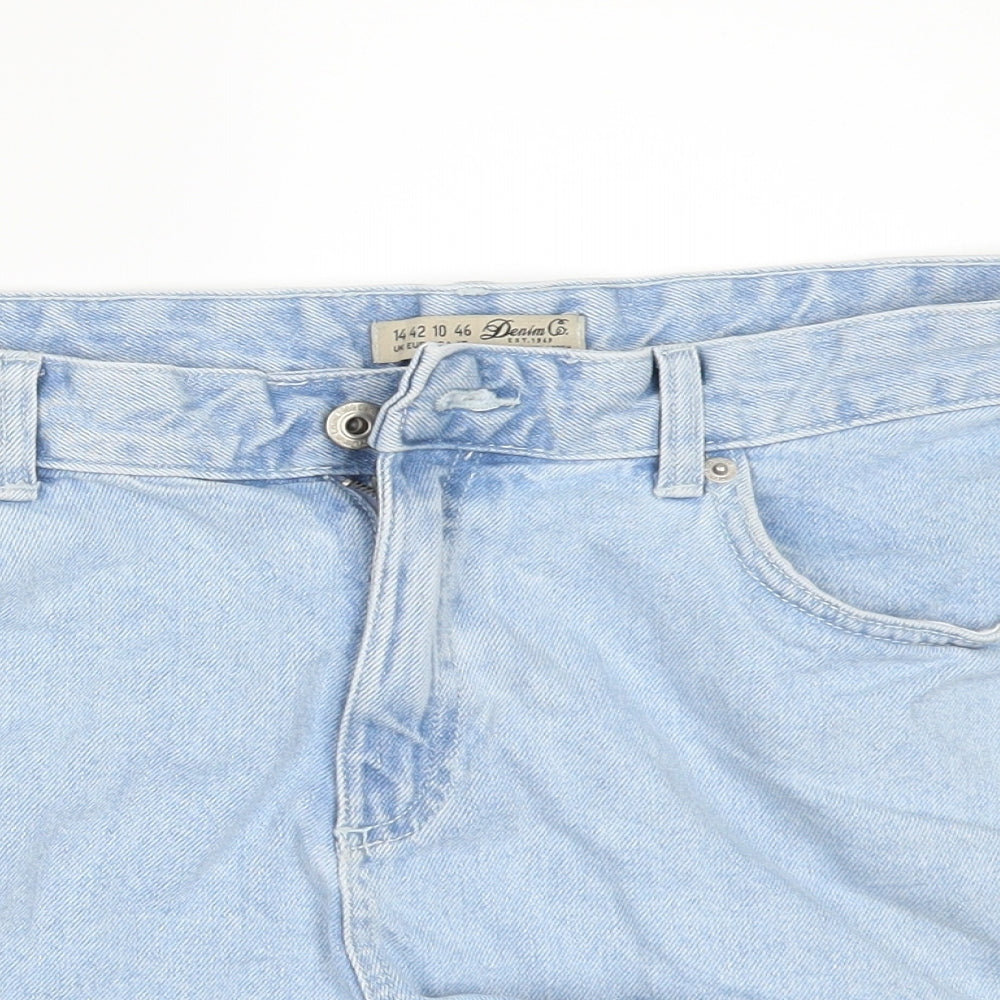 Denim & Co. Womens Blue  Denim Hot Pants Shorts Size 14