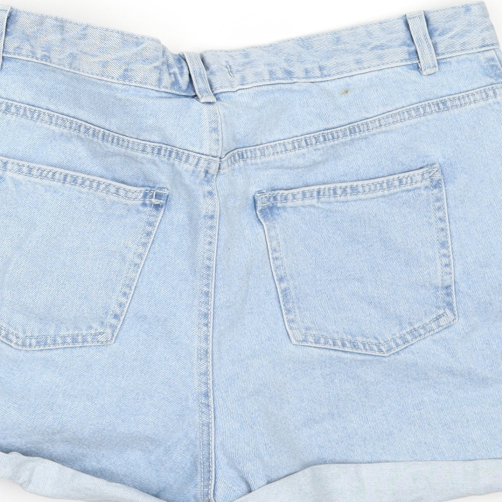 Denim & Co. Womens Blue  Denim Hot Pants Shorts Size 14