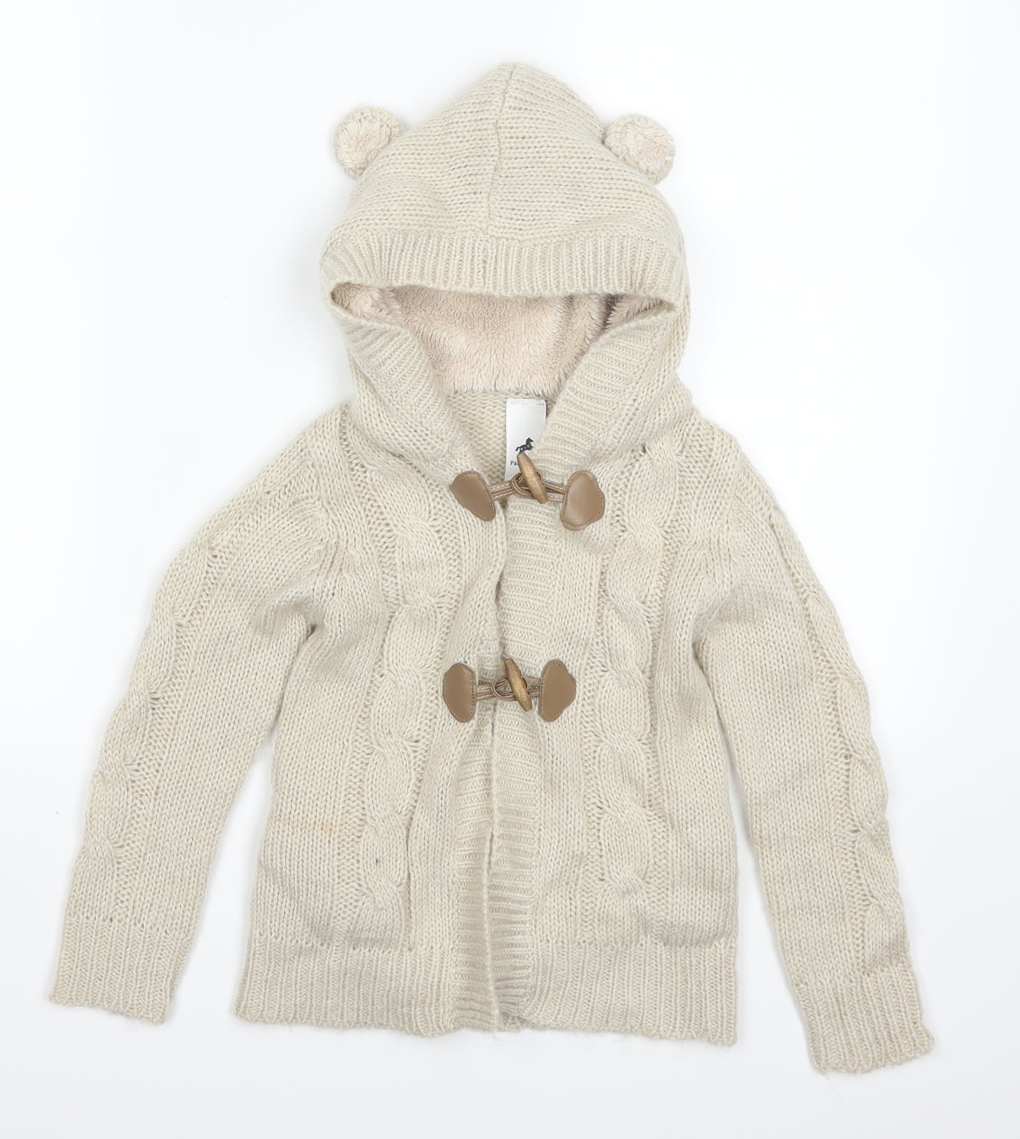 Palomino Girls Beige   Cardigan Jumper Size 4 Years  - Ears on Hood