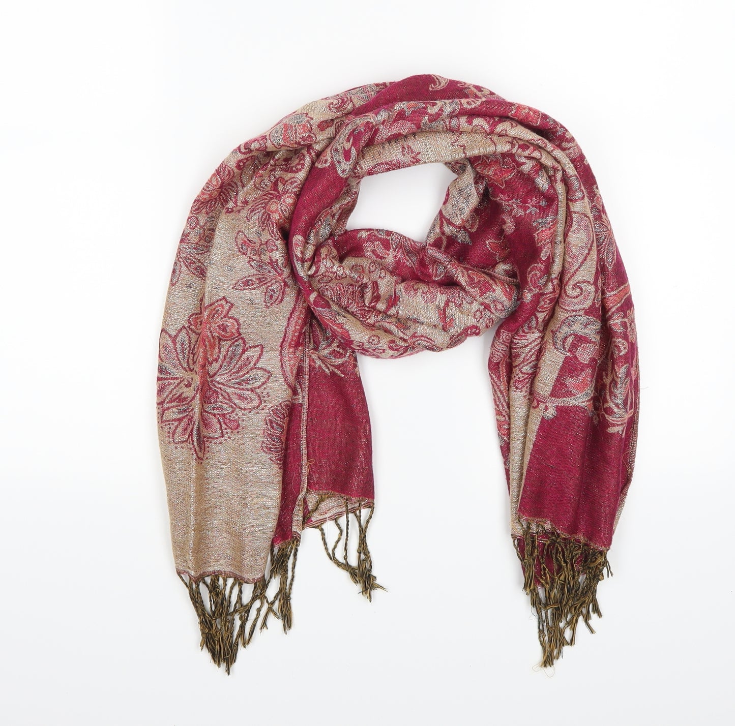 Preworn Womens Pink Floral   Scarf