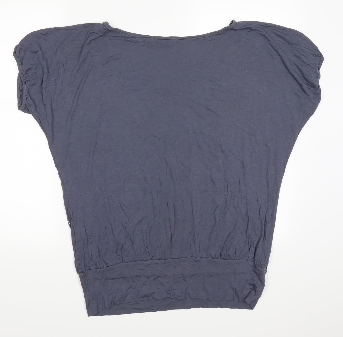 New Look Womens Blue Floral  Basic T-Shirt Size 12  - Dragonfly