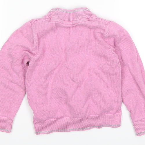 Mothercare Girls Pink   Cardigan Jumper Size 2-3 Years  - Pom Pom